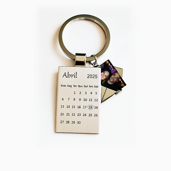 Chaveiro calendário com cartinha