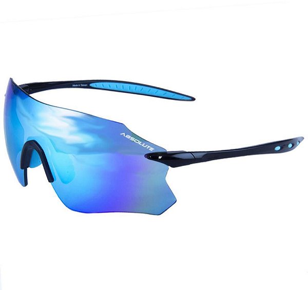 Óculos Esportivo de Sol Absolute Prime SL Preto Azul  Lente Azul Espelhada