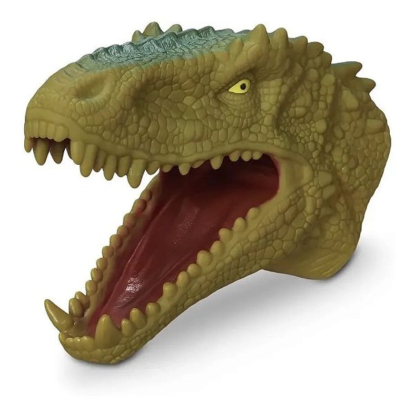 Fantoche Dinossauro Mao Rex Dino Borracha Silicone Cabeça
