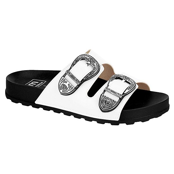 Chinelo Moleca Fivela Com Brilho Calce Fácil Virgínia Branco