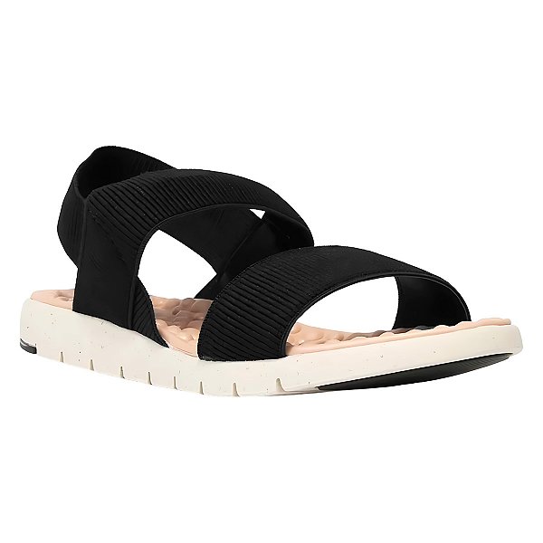 Sandalia Ortopedica Modare Feminina Elastico Massagem Preto