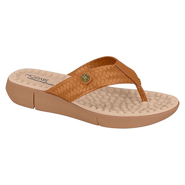 Chinelo Conforto Modare Feminino Esporão Massageador Camel