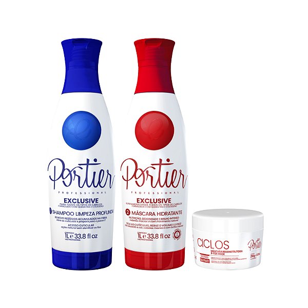 Kit Portier Exclusive Completo + Portier Ciclos B-Tox Mask 250g (3 PRODUTOS)