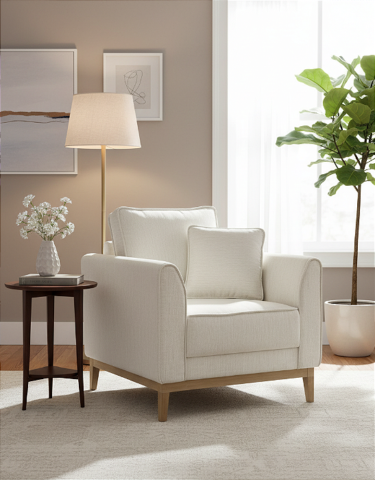 Poltrona Picasso - Tecido Linho Cru