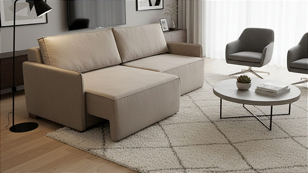 Sofá Seratto - Veludo Bege