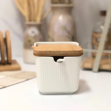 Saleiro Com Colher Oásis Branco 300ml