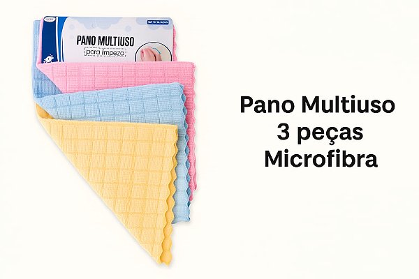 Pano Multiuso 3 Peças Microfibra