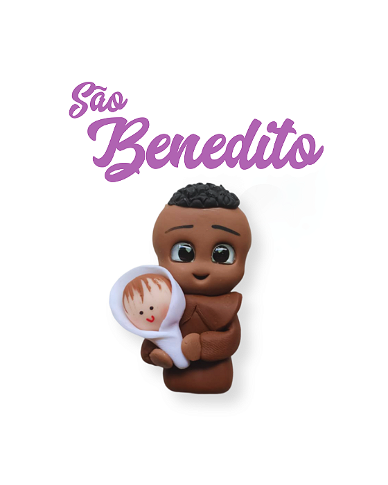Aplique para chaveiro - São Benedito