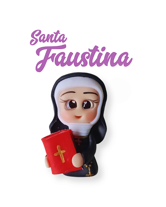 Aplique para chaveiro - Santa Faustina Kowalska