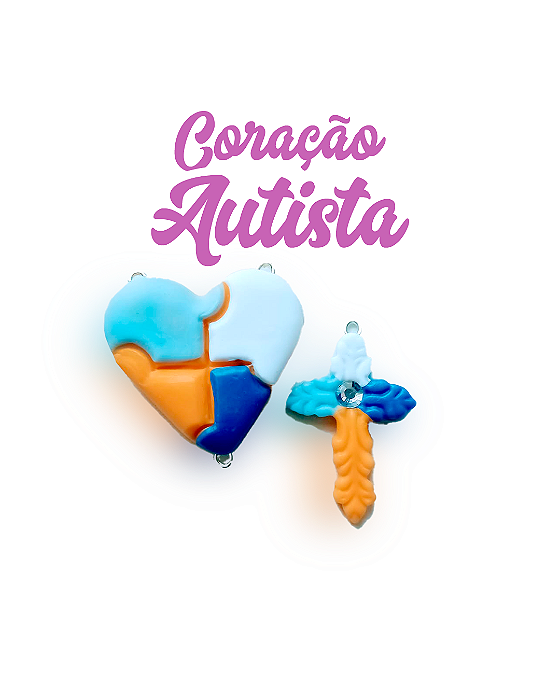 Kit  para terço - Coração autista