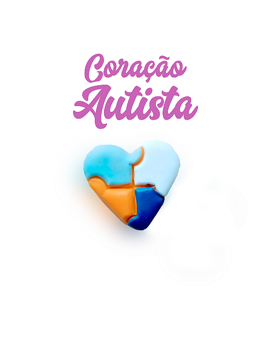 Aplique para chaveiro -  Coração autista