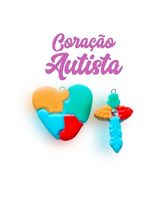 Kit  para terço - Coração autista -2