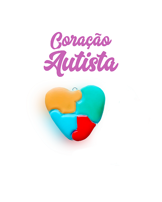 Aplique para chaveiro -  Coração autista -2