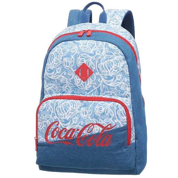 Mochila Juvenil Notebook Universitária Coca-Cola Lace Azul