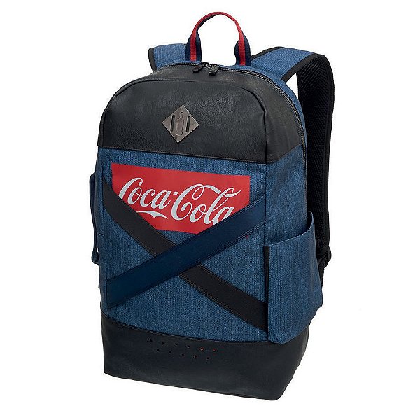 Mochila Masculina Notebook Costas Resistente Original Coca-cola Bags Denim Pro 20 Litros