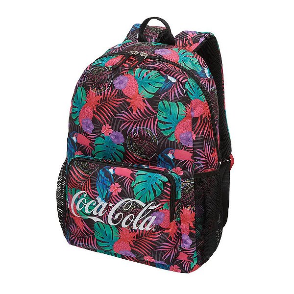 Mochila Feminina Notebook Adulto Juvenil Coca-Cola Neon