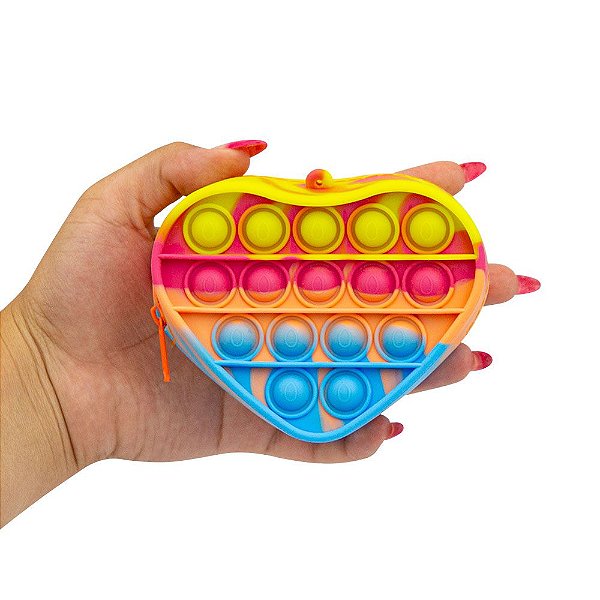 Mini Necessaire Feminina Silicone Fidget Toy Lembretes Coração Uatt?