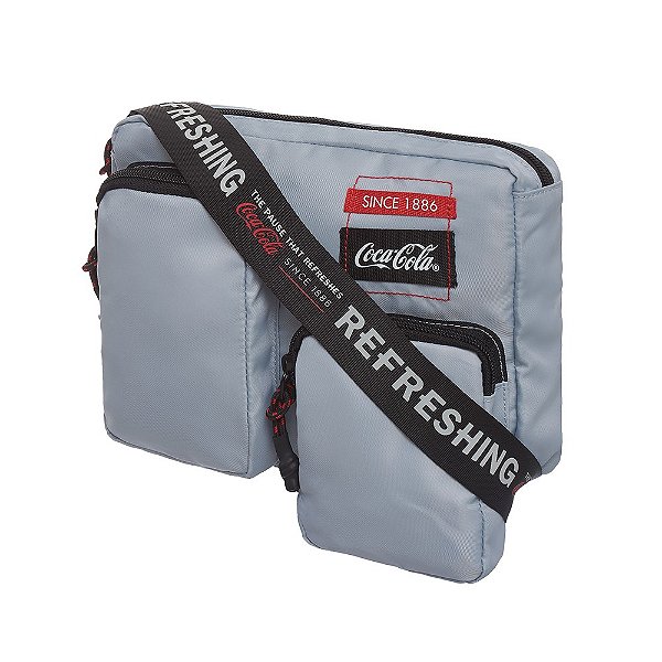 Bolsa Transversal Shoulder Bag com Bolsos Coca-Cola Bags Coleção Link