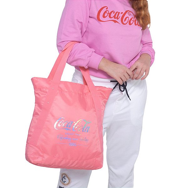 Bolsa Coca-Cola Feminina Tote Casual Atlanta Rosa