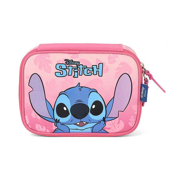 Estojo Escolar Box Infantil Personagem Disney Stitch Rosa