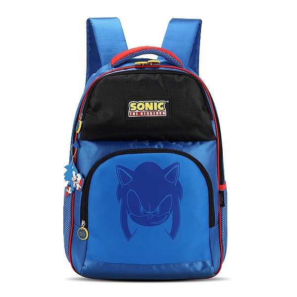 Mochila Escolar Notebook Juvenil Sonic The Hedgehog Azul