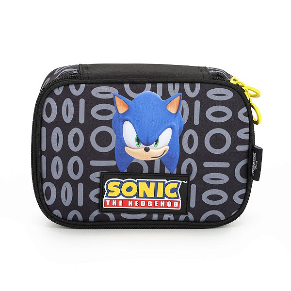 Estojo Escolar Box Sonic The Hedgehog Preto