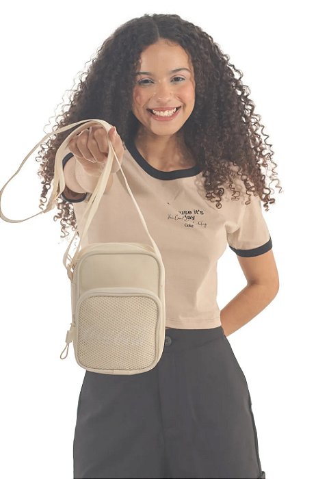 Bolsa Transversal Shoulder Bag Coca-Cola Color Trend Creme