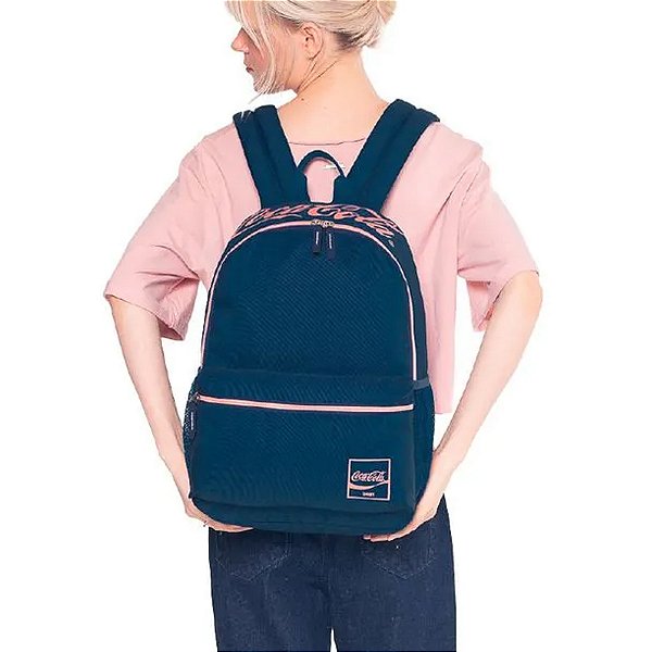 Mochila Coca Cola Blank Notebook Costas Adulto Juvenil Azul ITS4YOU Malas Bolsas Mochilas e Acessorios Criativos
