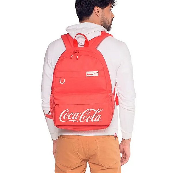 Mochila Feminina Masculina Notebook Coca-Cola Vibes Vermelha