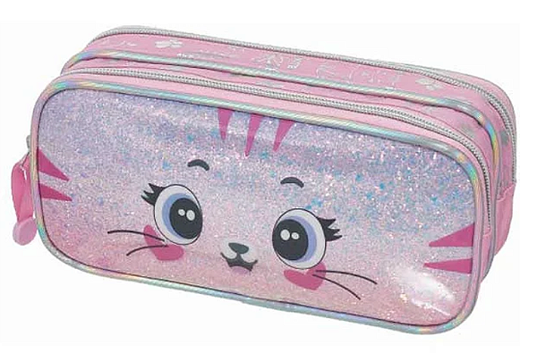 Estojo Escolar Infantil Duplo Compartimento Packme Kitten