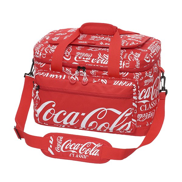 Bolsa Cooler Coca-Cola Transversal Térmica Praia 24 Litros