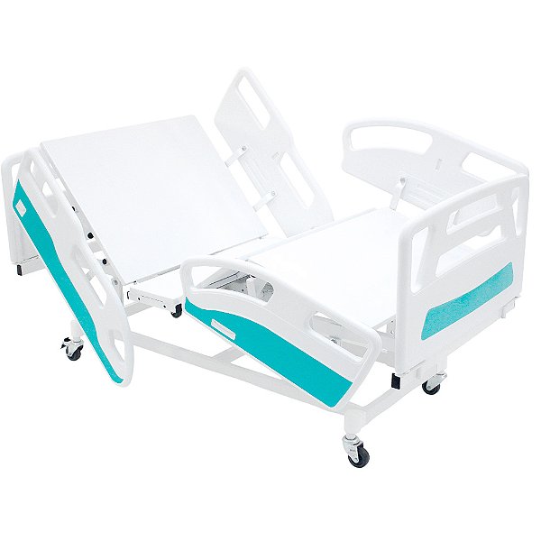 Cama Hospitalar Motorizada 2 Movimentos Grades em ABS