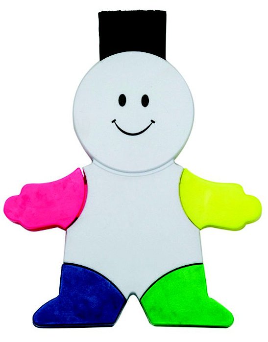 Boneco marca texto branco em plástico resistente. Código: .SK 12439