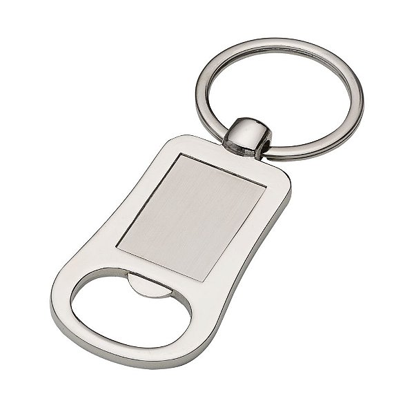 Chaveiro de metal abridor, para personalização na frente e verso. Código: SK 12798