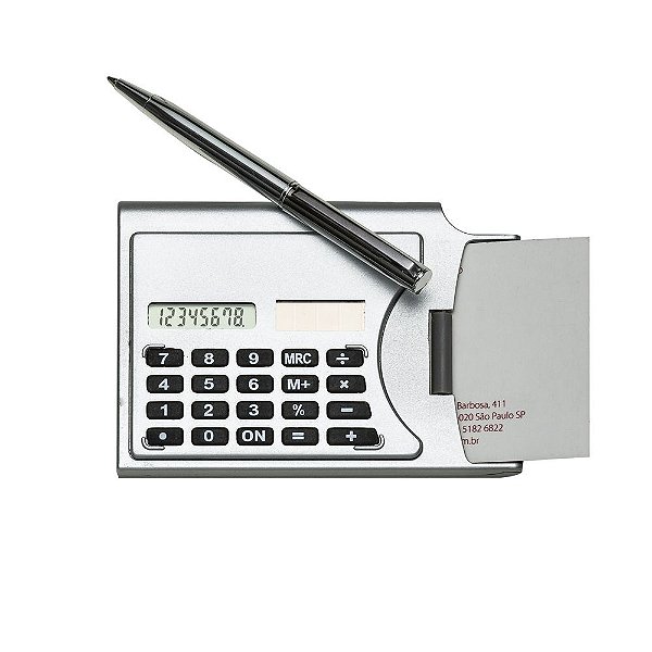 Calculadora plástica 8 digitos  com porta cartão de visitas .Código: SK3919