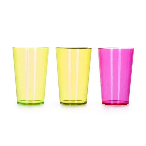 Copo de acrílico 550ml neon colorido, personalizados com seu logo. Código SK 1246N
