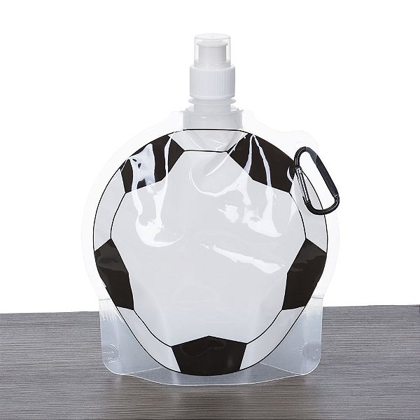 Squeeze dobrável 750ml fomarto bola de futebol. Frente estampada bola. Código SK 12584