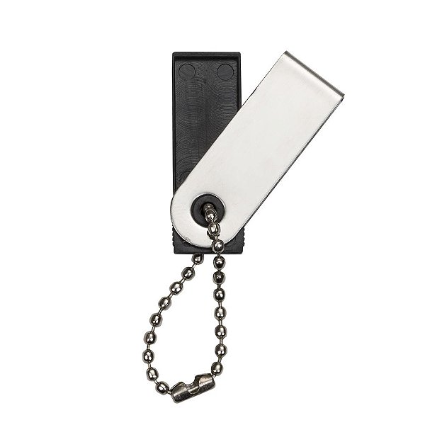 Carcaça brilhante de metal do modelo pen drive Pico,acompanha corrente. SK 67CBRI