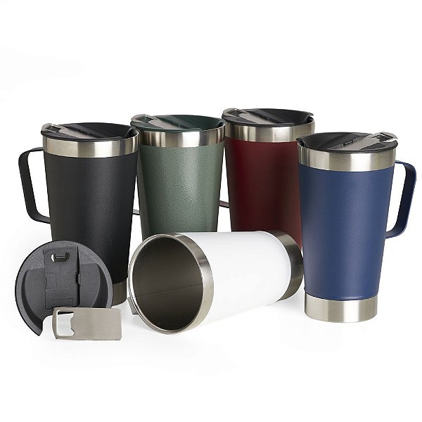 Caneca Térmica Inox com Abridor 500ml- SK04082