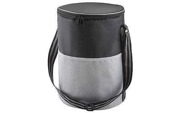 Bolsa Térmica Tecido nylon 420 e poliéster 600 (preto com cinza). SKBT300