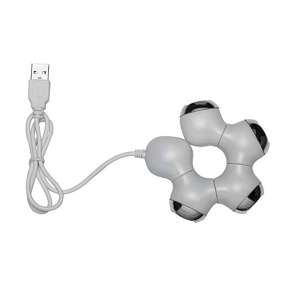 Hub articulável formato estrela com 4 entradas USB 2.0, Cód.SK12171