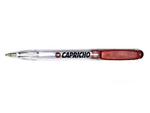 Caneta esferográfica plástica com corpo branco/colorido. Cód.Euro10