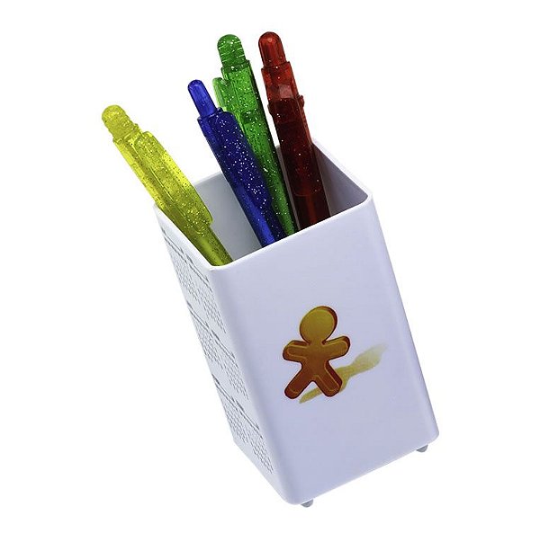Porta Lápis Material Plástico injetado branco/colorido, personalizada.