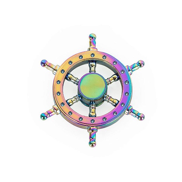 Spinner anti-stresse timão com pintura multicolorida. Cód.SK2057