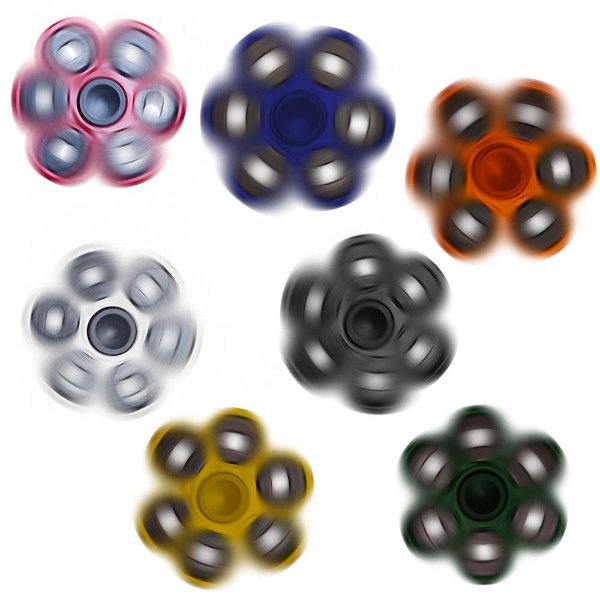 Spinner anti-stress colorido com ruelas metálicas. Cód.SK13691