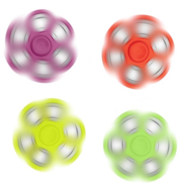 Spinner anti-stress fluorescente colorido com anéis de aço. Cód.SK13701F