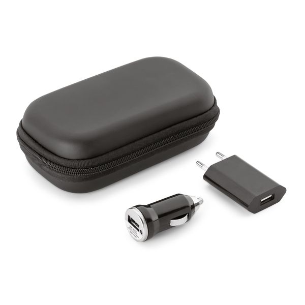 Kit de carregadores USB. ABS.  Incluso carregador de corrente. Cód.SPCG57326