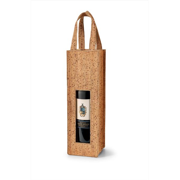 Sacola para 1 garrafa. Cortiça. 100 x 330 x 100 mm Produto amigo do ambiente. Cód.SPCG92819