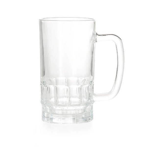 Caneca vidro transparente de 500ml. Cód.SK13284