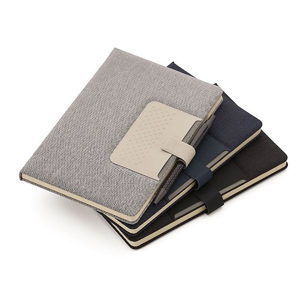 Caderno de anotações com suporte para caneta, fechamento magnética, código: SKCAD280